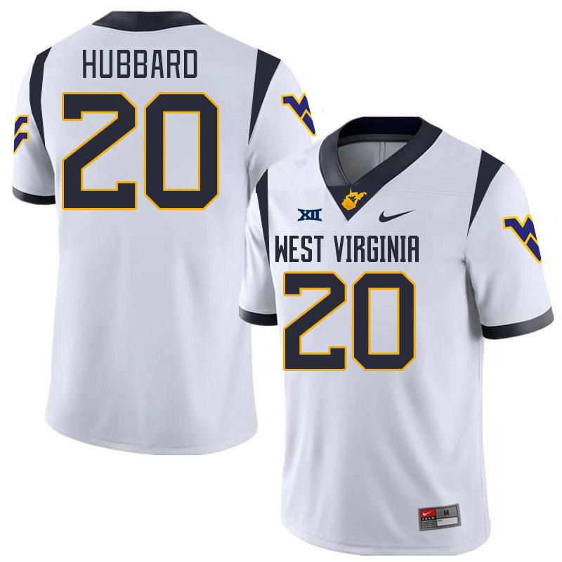 #20 Diore Hubbard West Virginia Mountaineers College 2024 New Uniforms Football Jerseys Stitched Sale-White